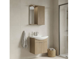 Waschtisch-Set mit Spiegel (2-teilig) „Purus 55“ – 55 x 50 x 58 cm – Eiche 2
