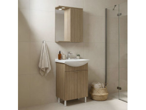 Waschtisch-Set mit Spiegel (2-teilig) „Purus 55“ – 55 x 50 x 83 cm – Eiche 2