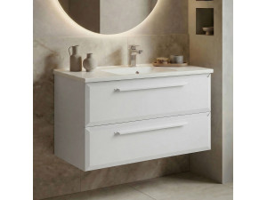 Waschtischunterschrank „Nuvola 100 v2“ – 100 x 50 x 62 cm – Weiß 2