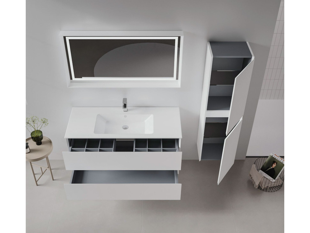 Waschtischunterschrank „Nest 121 v2“ – 121 x 51 x 55 cm – Mattweiß