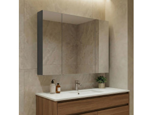 Badezimmerschrank mit Spiegel „Nuvola 100 v2“ – 97 x 16 x 66 cm – Anthrazit 2