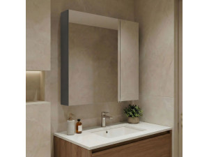 Badezimmerschrank mit Spiegel „Nuvola 60 v2“ – 66 x 16 x 60 cm – Anthrazit 2