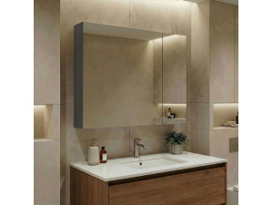 Badezimmerschrank mit Spiegel „Nuvola 80 v2“ – 75 x 16 x 66 cm – Anthrazit 2