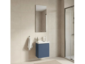 Waschtisch-Set mit Spiegel (2-teilig) „Ferla 40“ – 40 x 22 x 50 cm – Mattblau 2