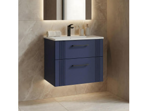 Waschtischunterschrank „Bari 65 v2“ – 65 x 45 x 55 cm – Mattes Marineblau 2
