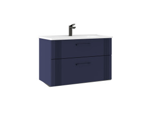 Waschtischunterschrank „Bari 85 v2“ – 85 x 45 x 55 cm – Mattes Marineblau