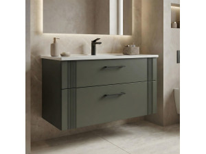 Waschtischunterschrank „Bari 100 v2“ – 100 x 45 x 55 cm – Matte Green 2