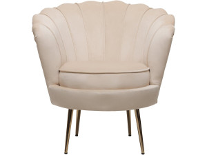 Sessel aus Samt "Floria" - 70 x 73 x 76 cm - Beige