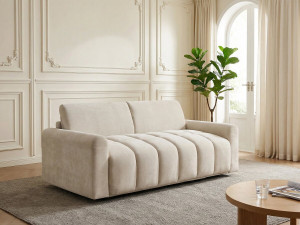 Express-Sofa-Bett "Isadora" - Matratze 18 cm - Liegefläche 140 cm - 3-Sitzer - Beige 2