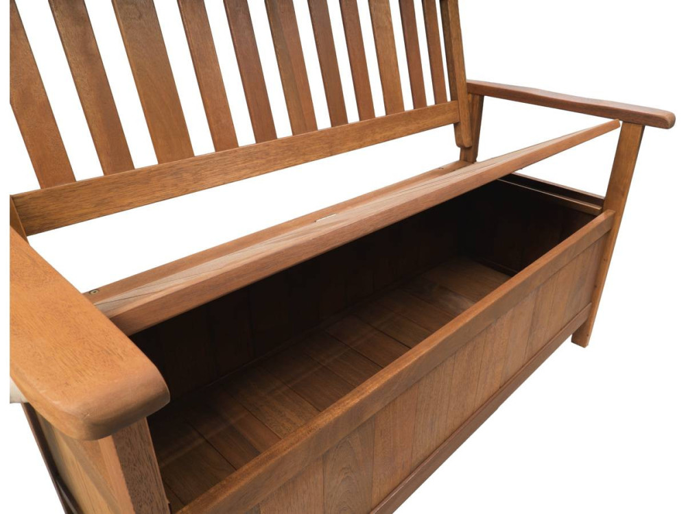 Gartenbank 2-Sitzer mit Stauraum "Manille" - Ahornholz - Braun