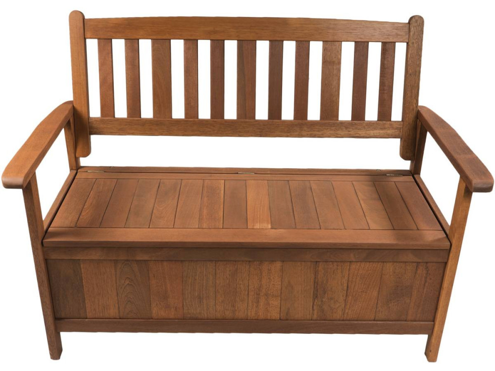 Gartenbank 2-Sitzer mit Stauraum "Manille" - Ahornholz - Braun