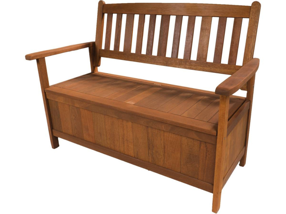 Gartenbank 2-Sitzer mit Stauraum "Manille" - Ahornholz - Braun