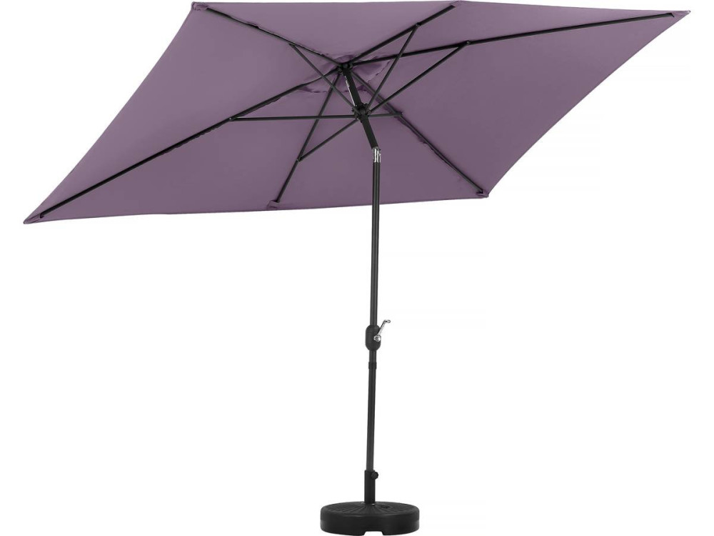 Sonnenschirm "Sol 2" - Rechteckig - 2 x 3 m - Lila + Platten zur Beschwerung inbegriffen