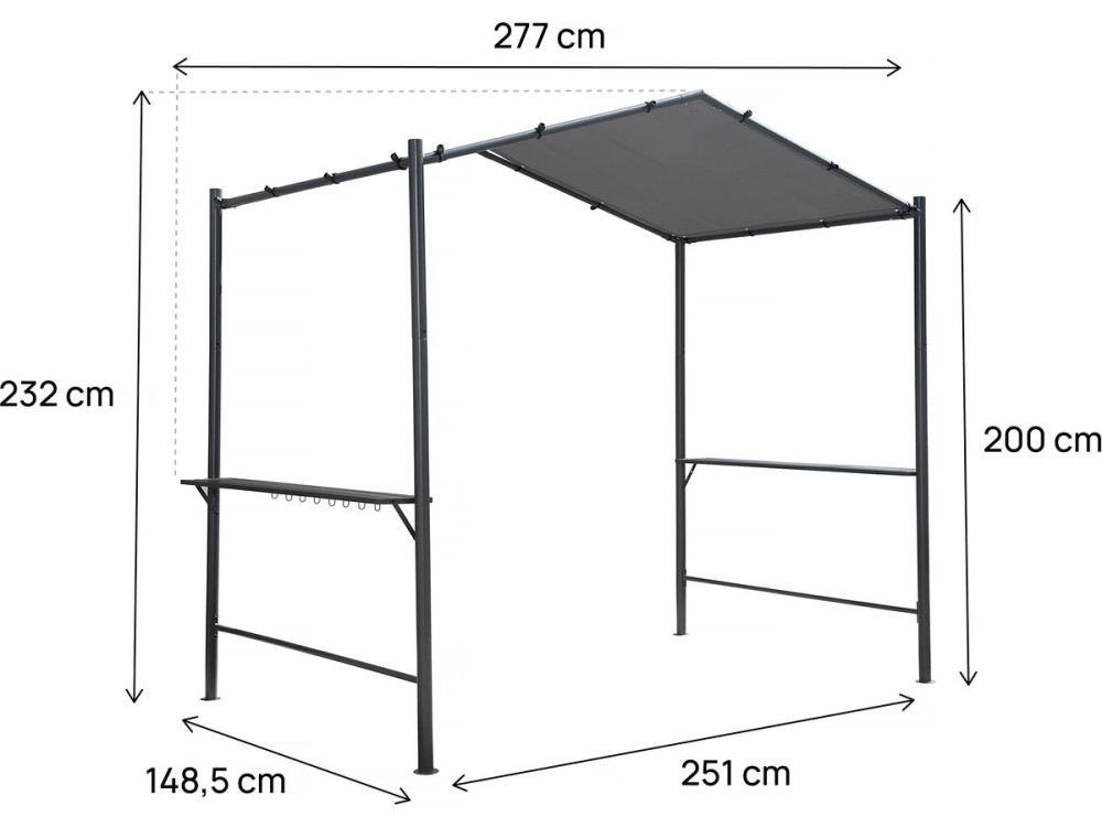 Grill-Pergola - 277 x 149 cm - Anthrazit
