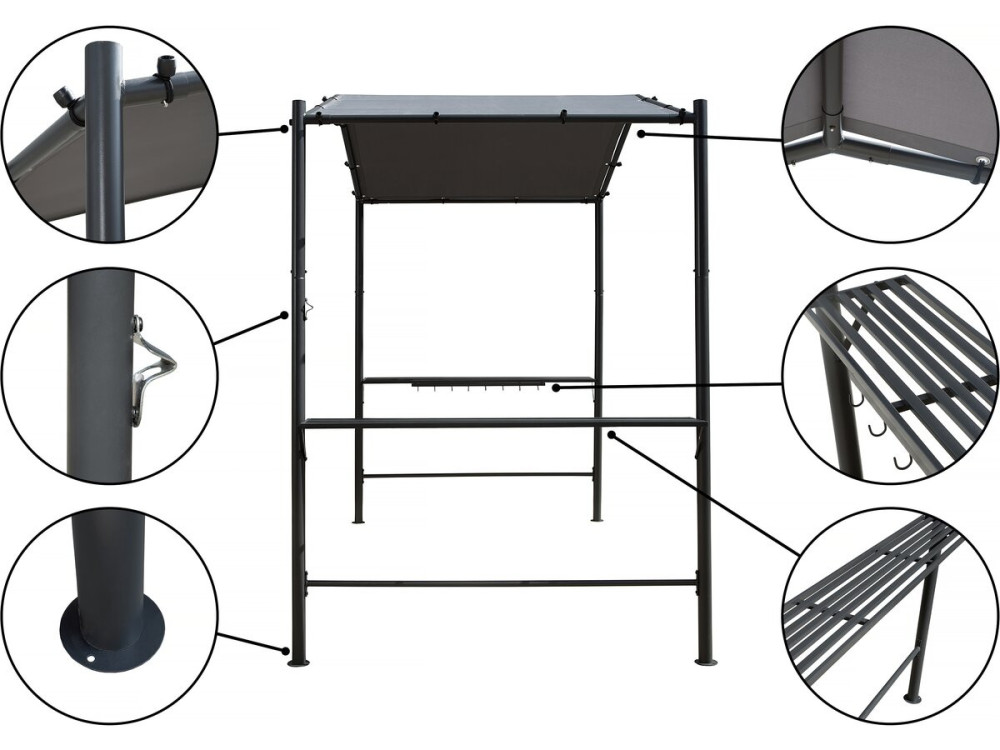 Grill-Pergola - 277 x 149 cm - Anthrazit