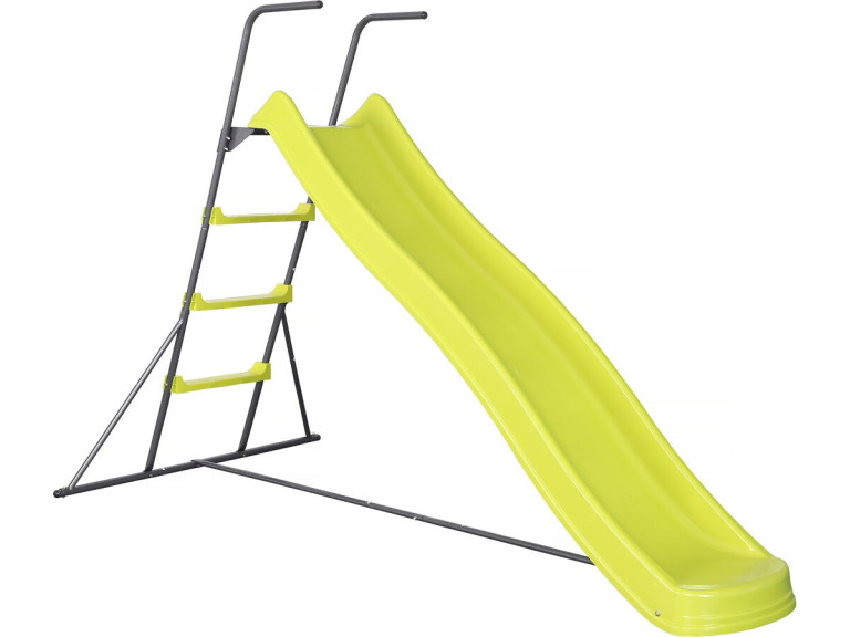 Outdoor-Rutsche mit Doppelwelle "Poly" in grün - 240 x 24 x 156 cm