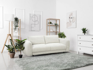 Einzelsofa „Saint Germain S“ aus Chenille-Stoff – 3-Sitzer – Beige 2