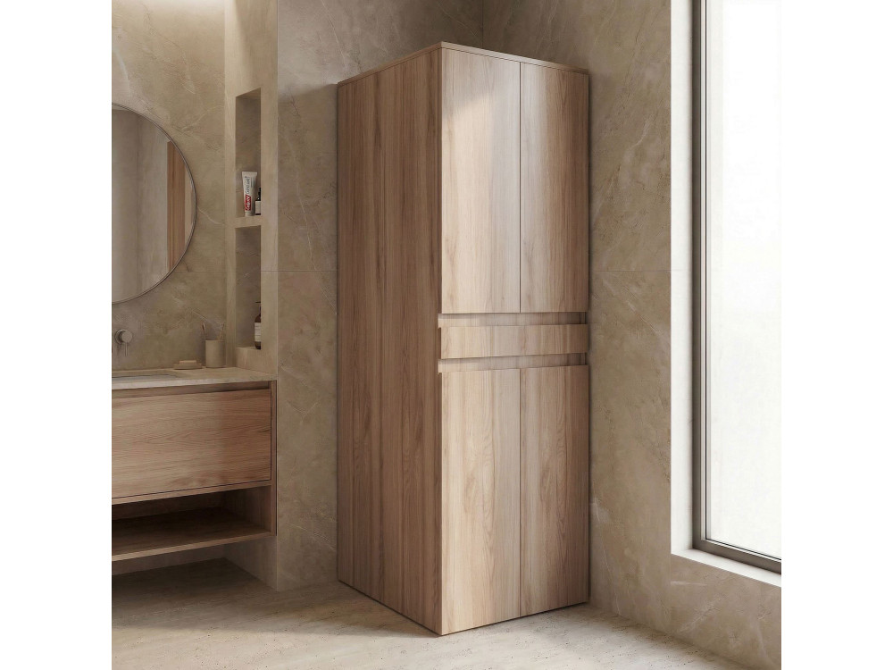Waschmaschinenunterschrank „Neve 70“ – 70 x 73 x 193 cm – Eiche