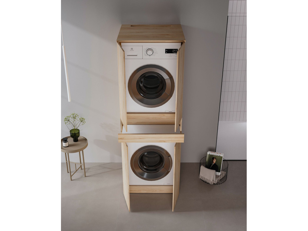 Waschmaschinenunterschrank „Neve 70“ – 70 x 73 x 193 cm – Eiche