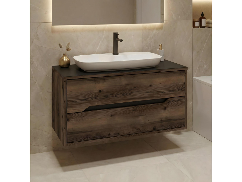 Waschtischunterschrank „Galia 100 v2“ – cm – Dark Walnut
