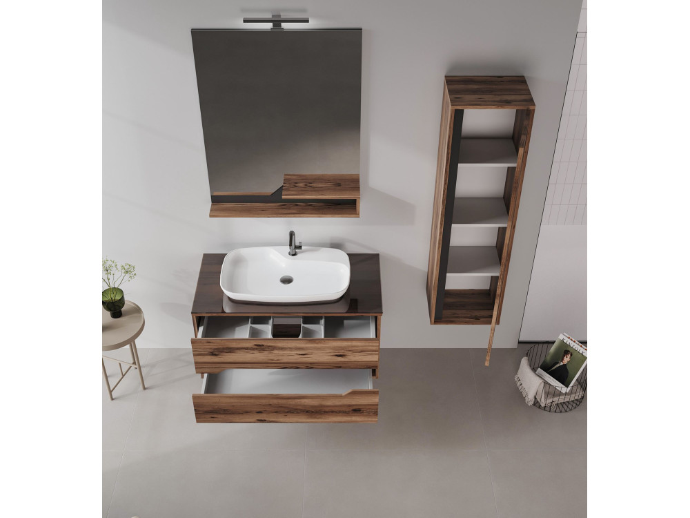 Waschtischunterschrank „Galia 100 v2“ – cm – Dark Walnut