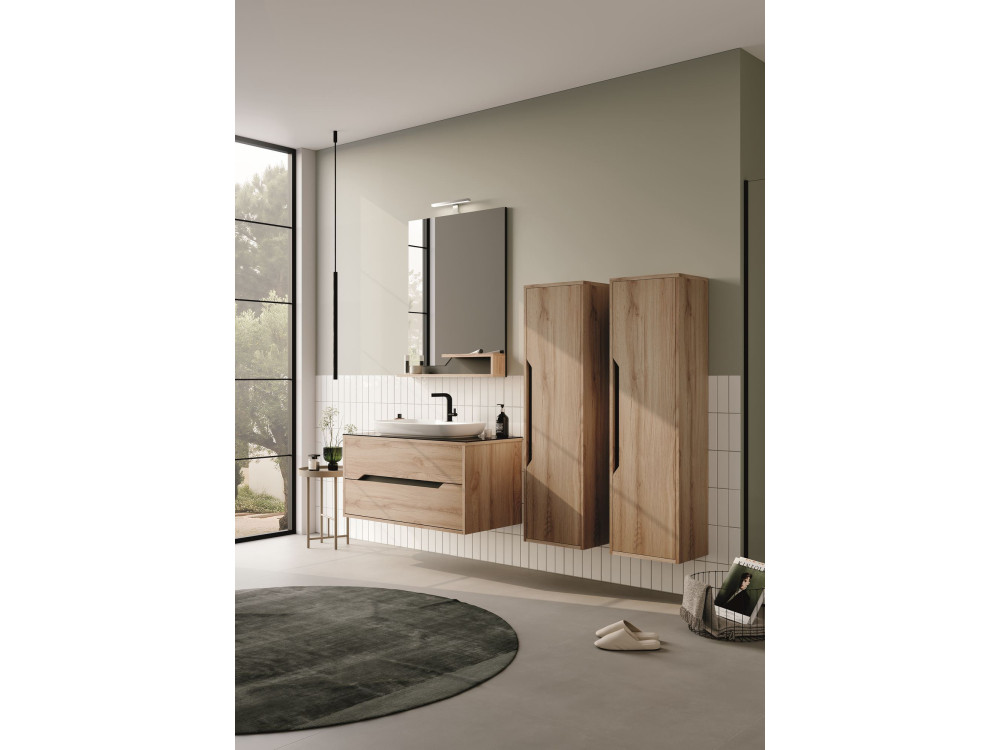 Badezimmerschrank „Galia 40“ – 40 x 30 x 138 cm – Eiche