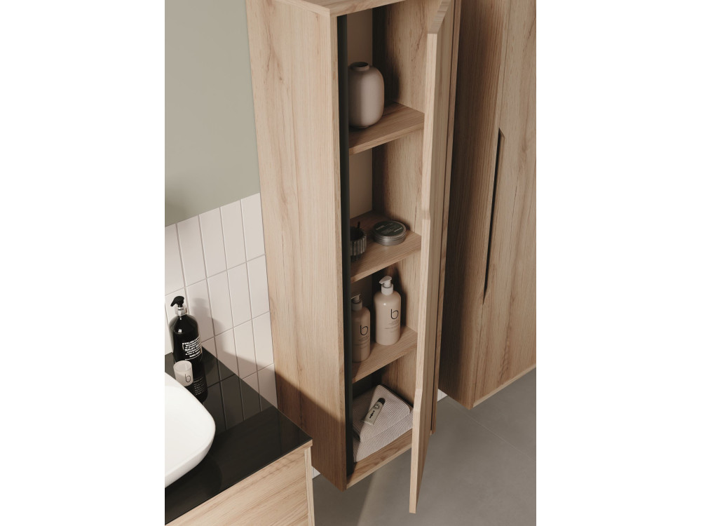 Badezimmerschrank „Galia 40“ – 40 x 30 x 138 cm – Eiche