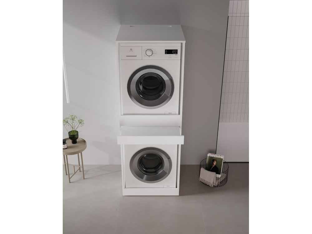 Waschmaschinenunterschrank „Linfa 70“ – 70 x 73 x 193 cm – Matte White