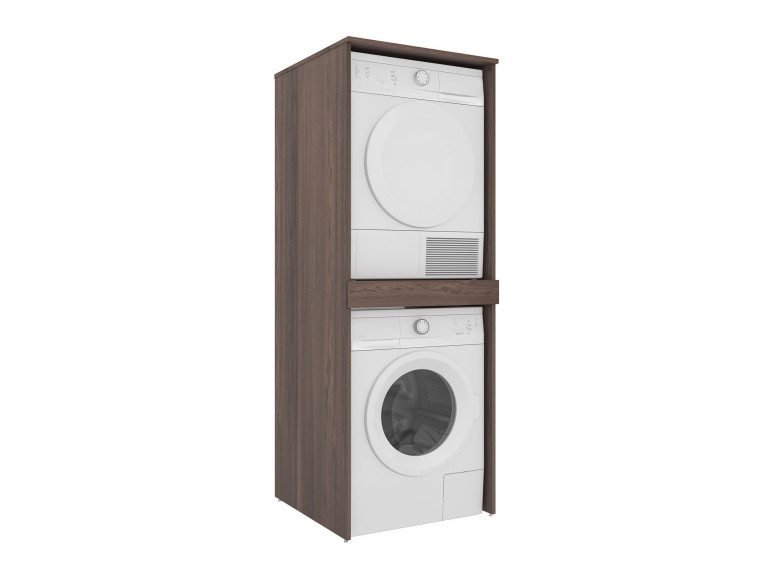 Waschmaschinenunterschrank „Linfa 70“ – 70 x 73 x 193 cm – Dark Walnut