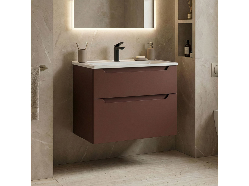 Waschtischunterschrank „Messina 65 v2“ – 65 x 45 x 55 cm – Matte Red