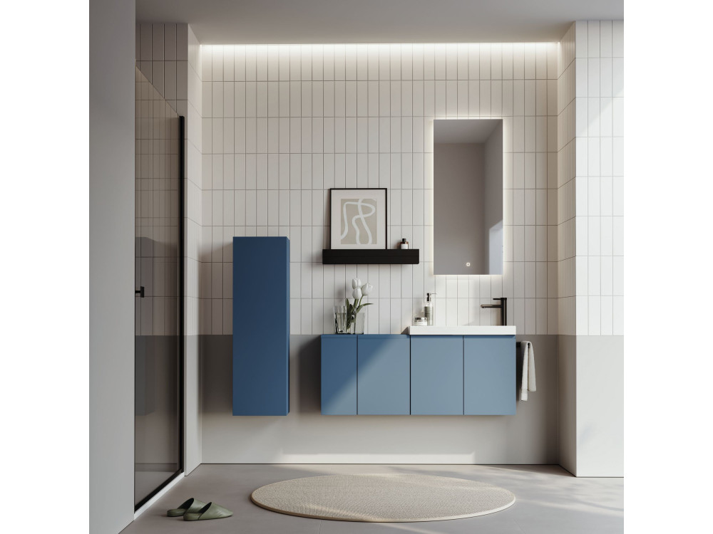 Badezimmerschrank „Ferla 30“ – 30 x 25 x 100 cm – Petrolblau