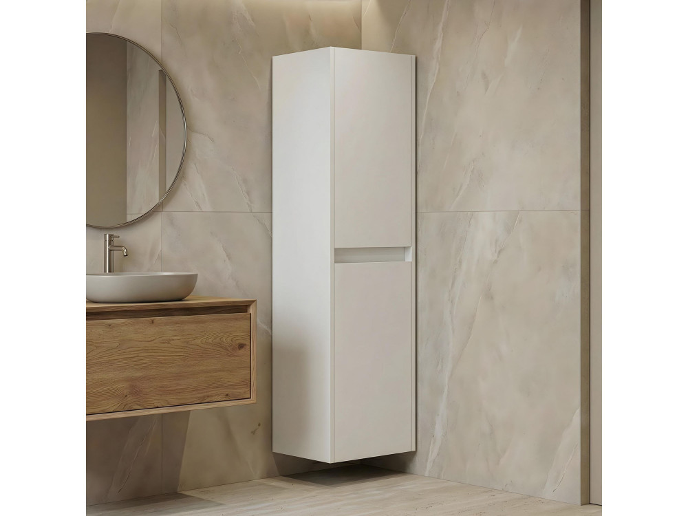 Badezimmerschrank „Arno 40“ – 40 x 27 x 138 cm – Weiß