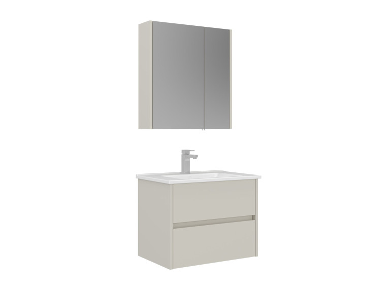 Waschtisch-Set mit Spiegel (2-teilig) „Arno 65“ – 65 x 45 x 52 cm – Cashmere
