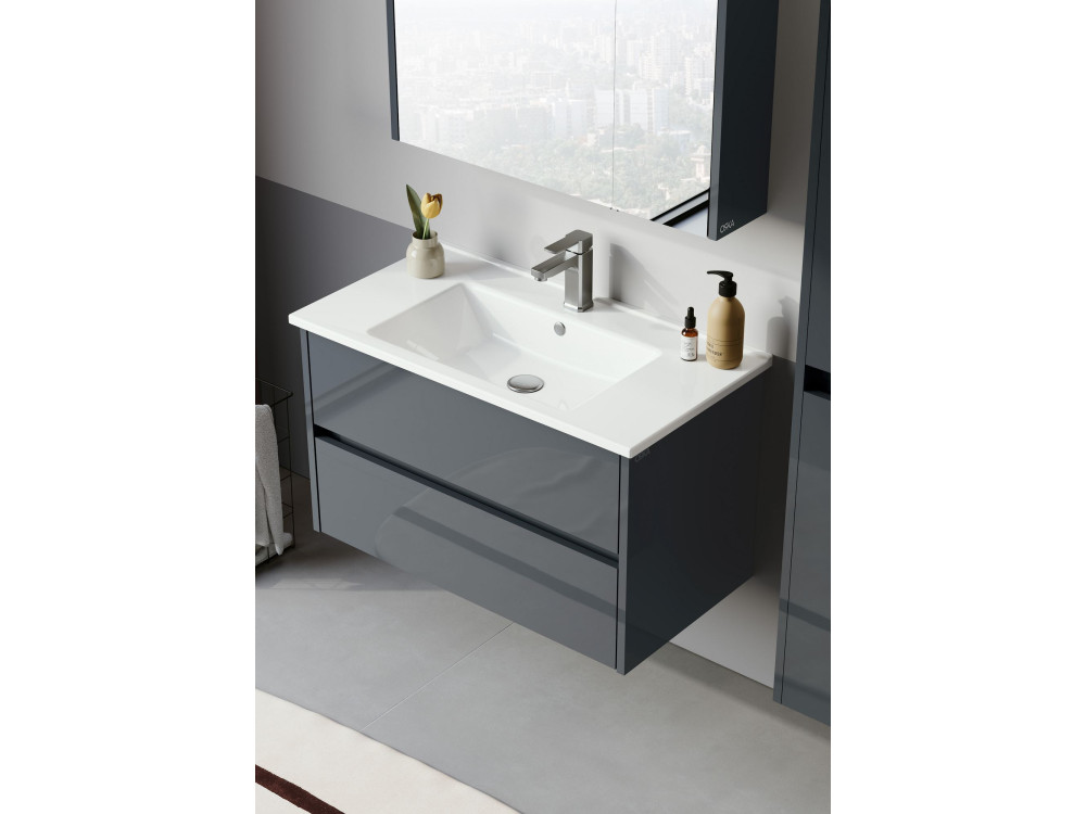 Waschtischunterschrank „Arno 85“ – 85 x 45 x 52 cm – Anthrazit