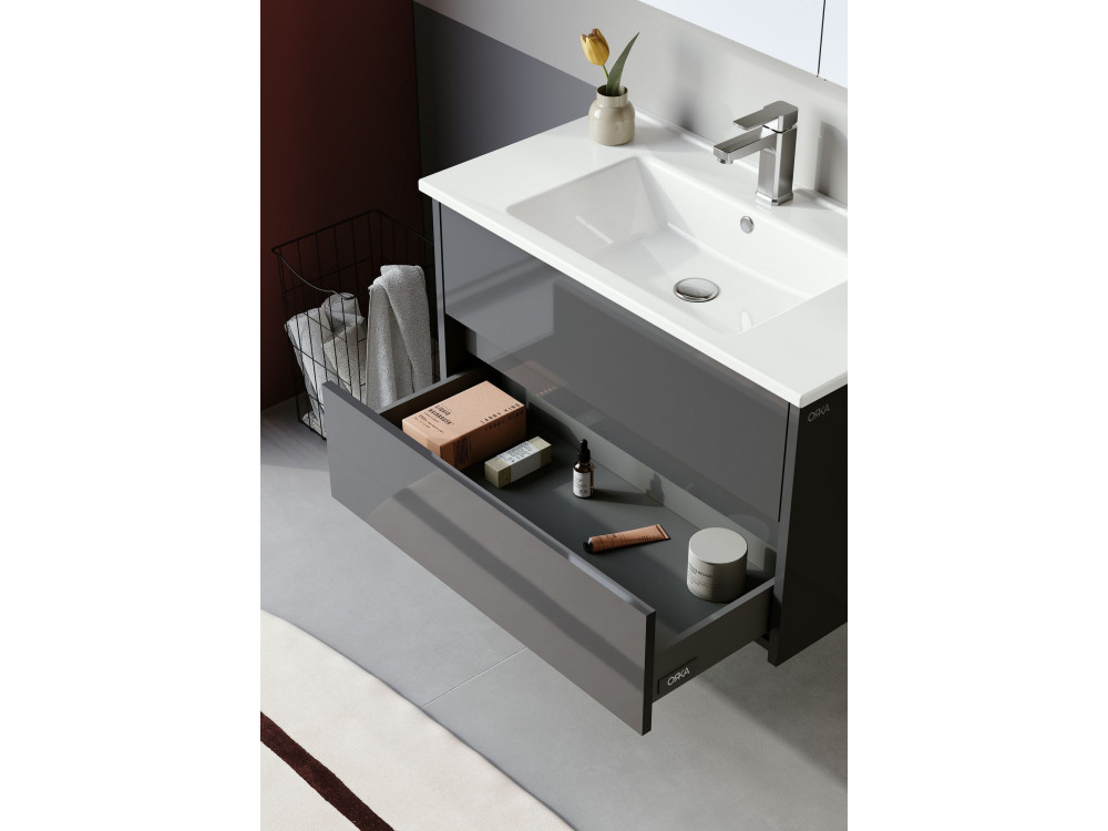 Waschtischunterschrank „Arno 85“ – 85 x 45 x 52 cm – Anthrazit