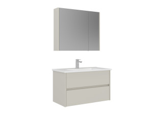Waschtisch-Set mit Spiegel (2-teilig) „Arno 85“ – 85 x 45 x 52 cm – Cashmere