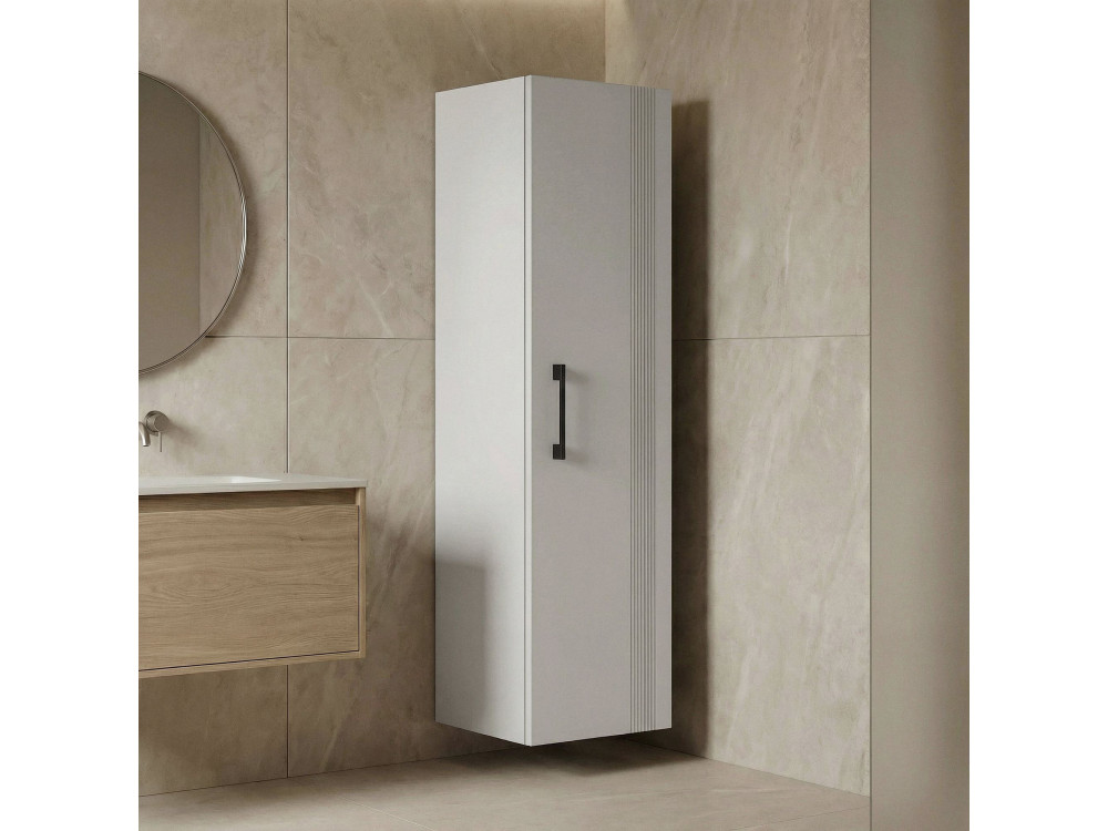 Badezimmerschrank „Bari 40“ – 40 x 32 x 138 cm – Mattweiß