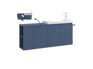 Waschtischunterschrank „Ferla 110“ – 110 x 22 x 45 cm – Petrolblau