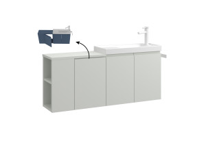 Waschtischunterschrank „Ferla 110“ – 110 x 22 x 45 cm – Matt-Kaschmir