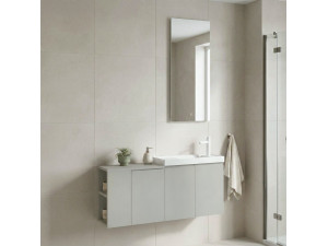 Waschtisch-Set mit Spiegel (2-teilig) „Ferla 110“ – 110 x 22 x 45 cm – Matt-Kaschmir 2