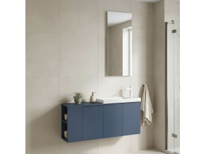 Waschtisch-Set mit Spiegel (2-teilig) „Ferla 110“ – 40 x 22 x 45 cm – Mattblau 2