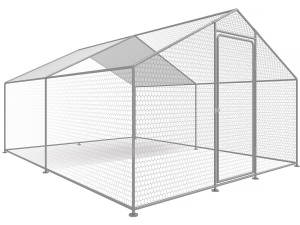 Hühnergehege 12 m² mit Maschendrahtzaun 4 x 3 x 2 m aus verzinktem Stahl