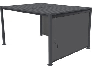 Bioklimatische Pergola mit 2 Markisen aus verzinktem Stahl "Howard" - 3 x 4 m - Grau