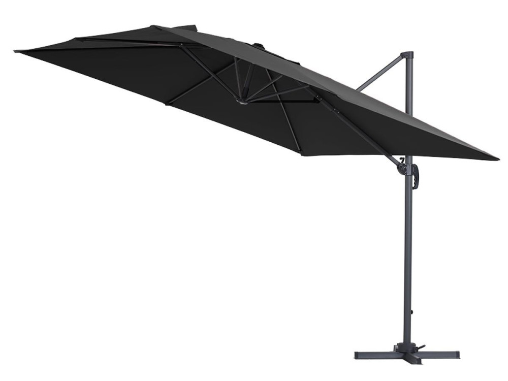Ampelschirm aus Alu "Sun 3", 3 x 3 m - Schwarz