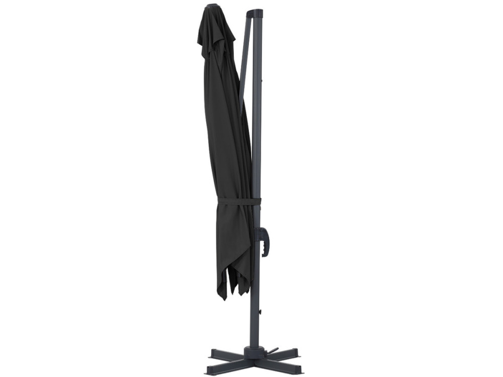Ampelschirm aus Alu "Sun 3" - Viereckig - 3 x 3 m - Schwarz - Platten inbegriffen