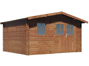 14 M² Gartenhaus aus autoklaviertem braun Holz  "Valmont" - 28 mm