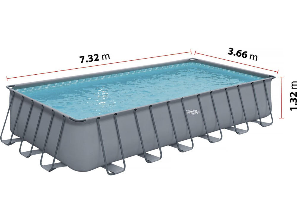 Framepool grau - "LUDO 5" - 7,32 x 3,66 x 1,32 m - ohne Filterung