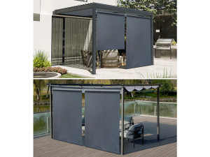 2er-Set Pergola-Markise - 124 x 225 cm - Anthrazitgrau 2