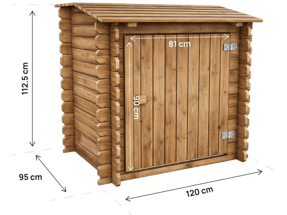 Filterbox aus behandeltem Holz für den Pool "Keny" - 120 x 95 x 113 cm -.