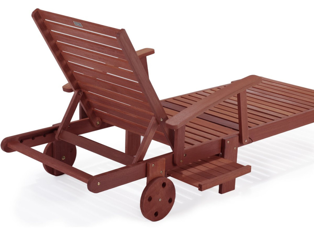 Einklappbare Sonnenliege aus Tropenholz "Tokyo" - Mahagoni - Mahagonibraun - 4er-Set